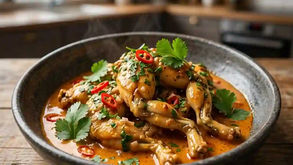 Cuisses de grenouilles au curry et coco fondant - Photo de présentation