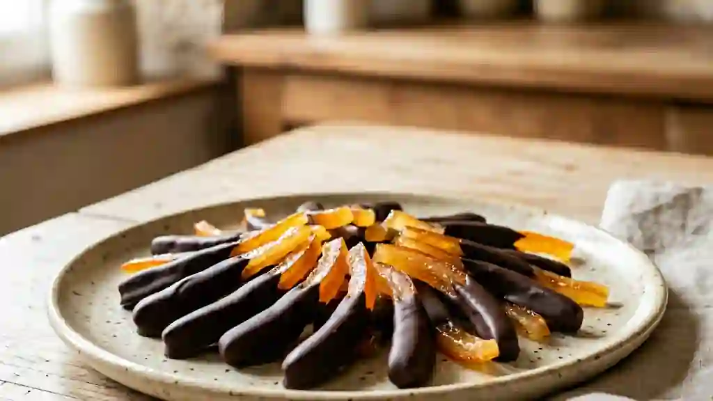 Orangettes fondantes au chocolat noir - Photo de présentation