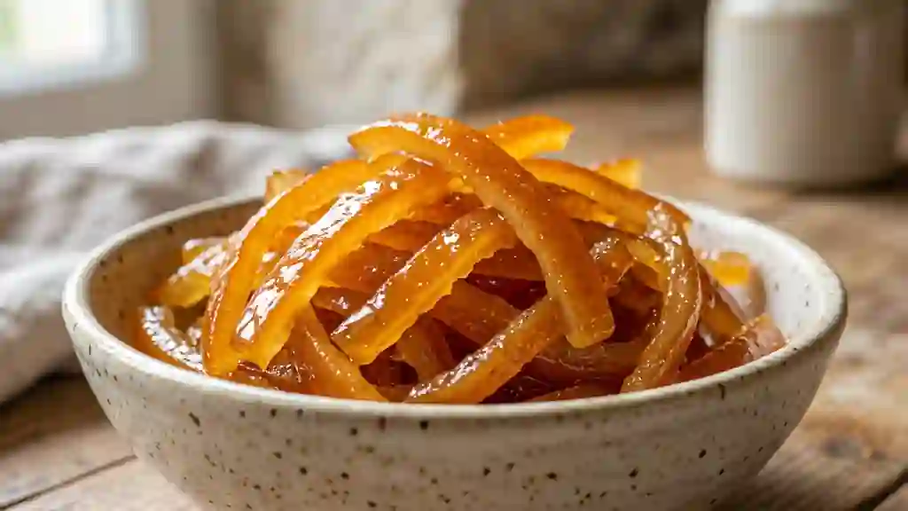 Écorces d'oranges fondantes et translucides - Photo de présentation