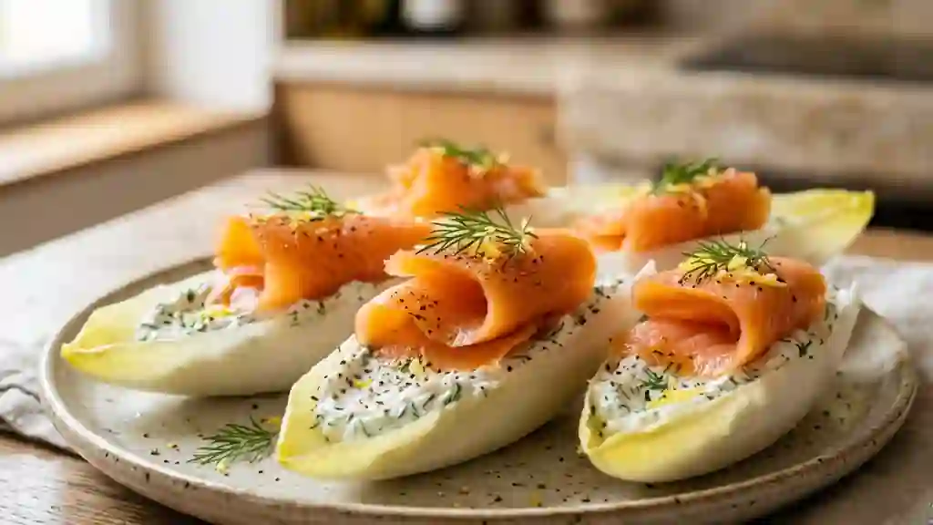 Endives croquantes au saumon et crème citronnée - Photo de présentation
