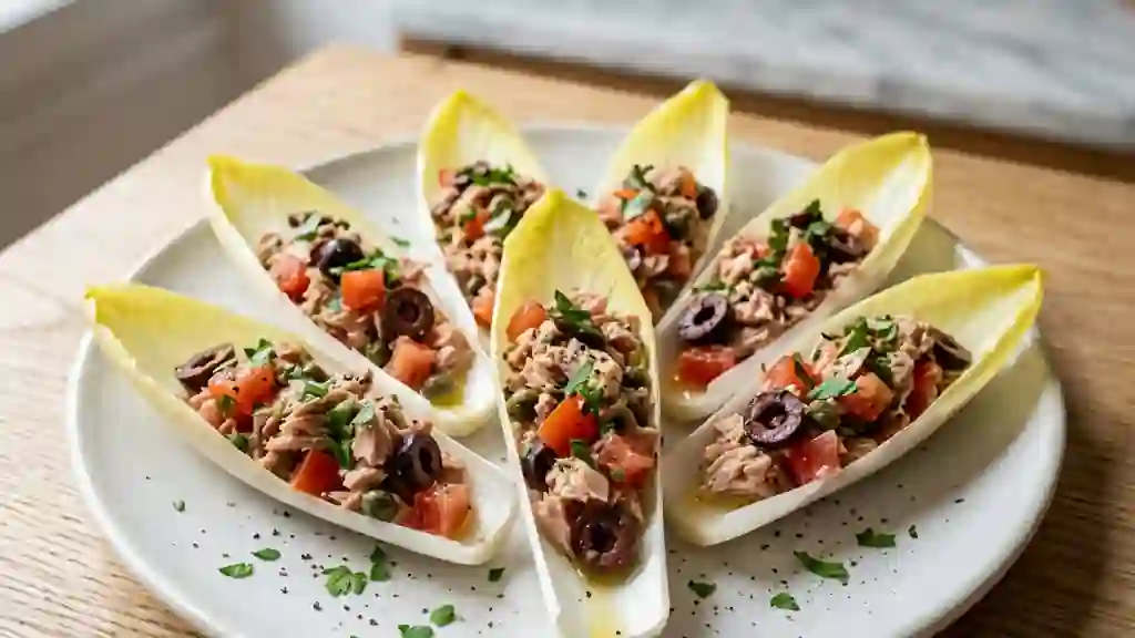 Barquettes d'endives croquantes au thon - Photo de présentation