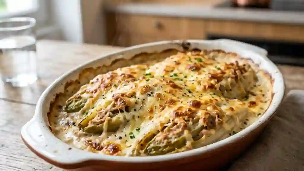 Gratin d'endives fondantes au thon - Photo de présentation