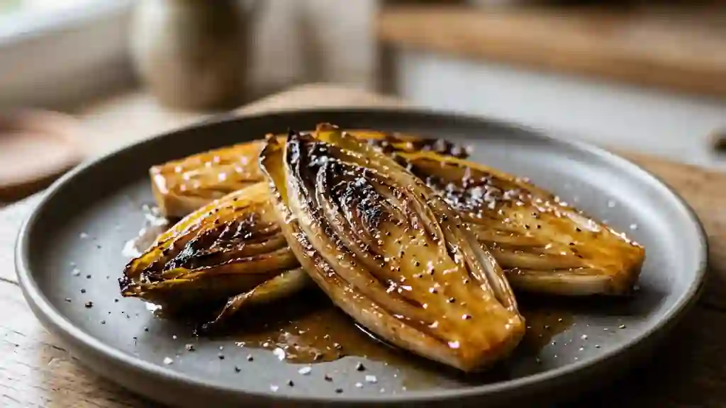 Endives braisées au sirop d'érable et beurre noisette - Photo de présentation