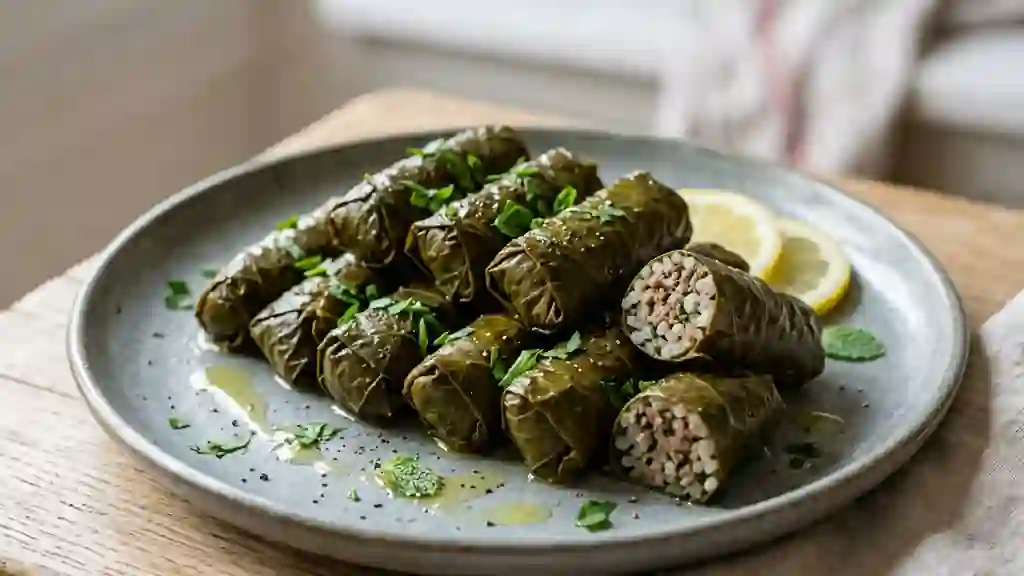 Dolmas fondants au bœuf et menthe fraîche - Photo de présentation