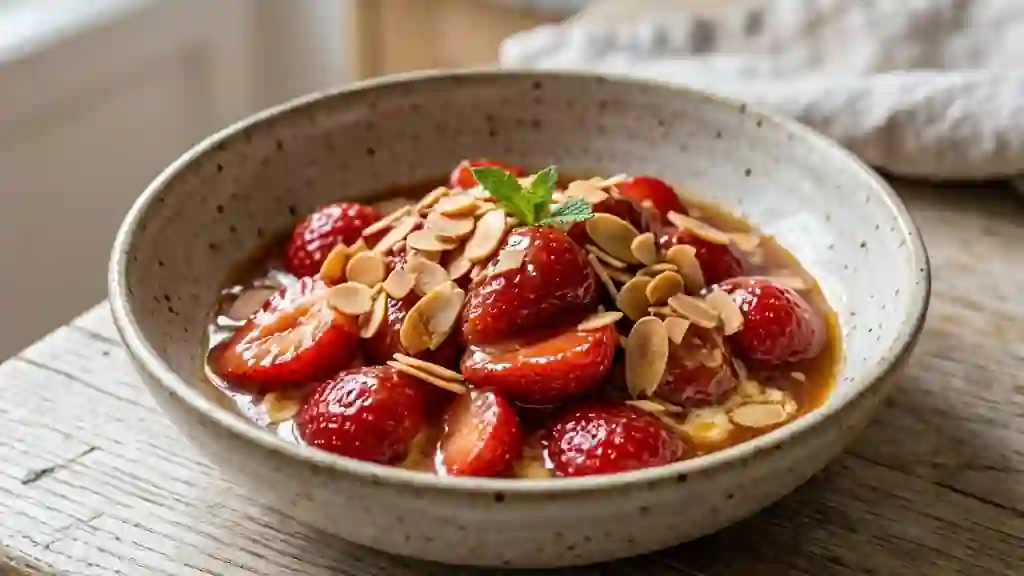 Fraises Tosca au caramel d'amandes - Photo de présentation