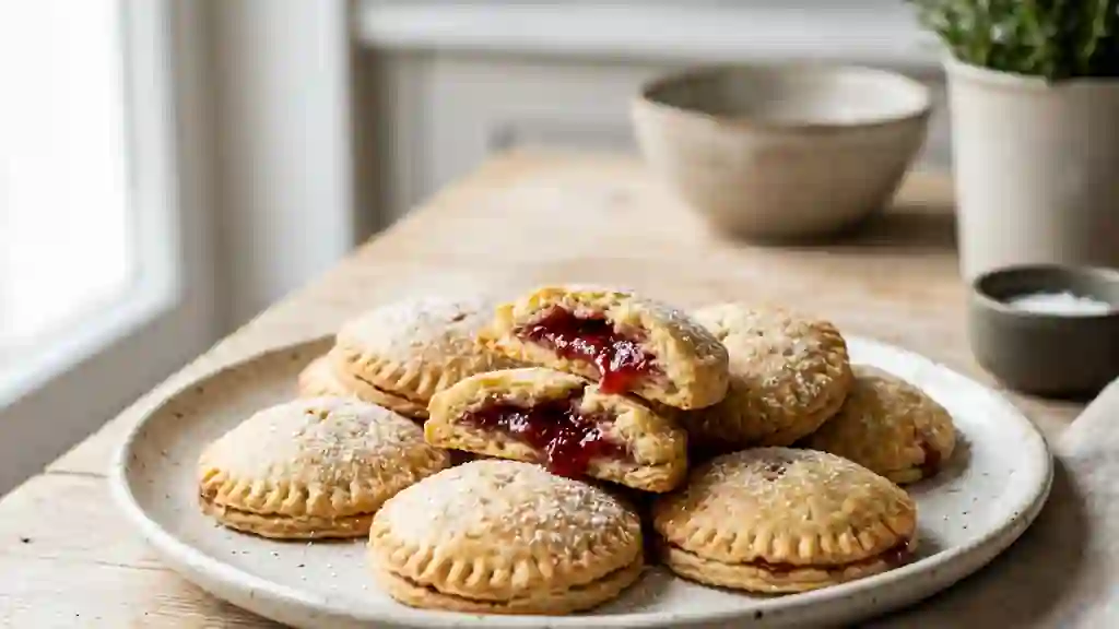 Frivolités danoises sablées au cœur fraise - Photo de présentation