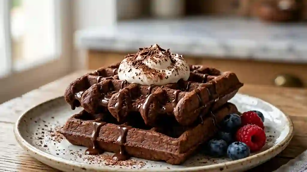 Gaufres au cacao intense et cœur moelleux - Photo de présentation