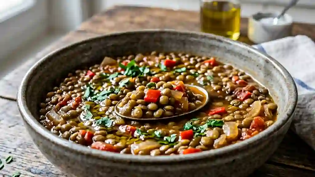 Lentilles fondantes à l'espagnole au paprika - Photo de présentation