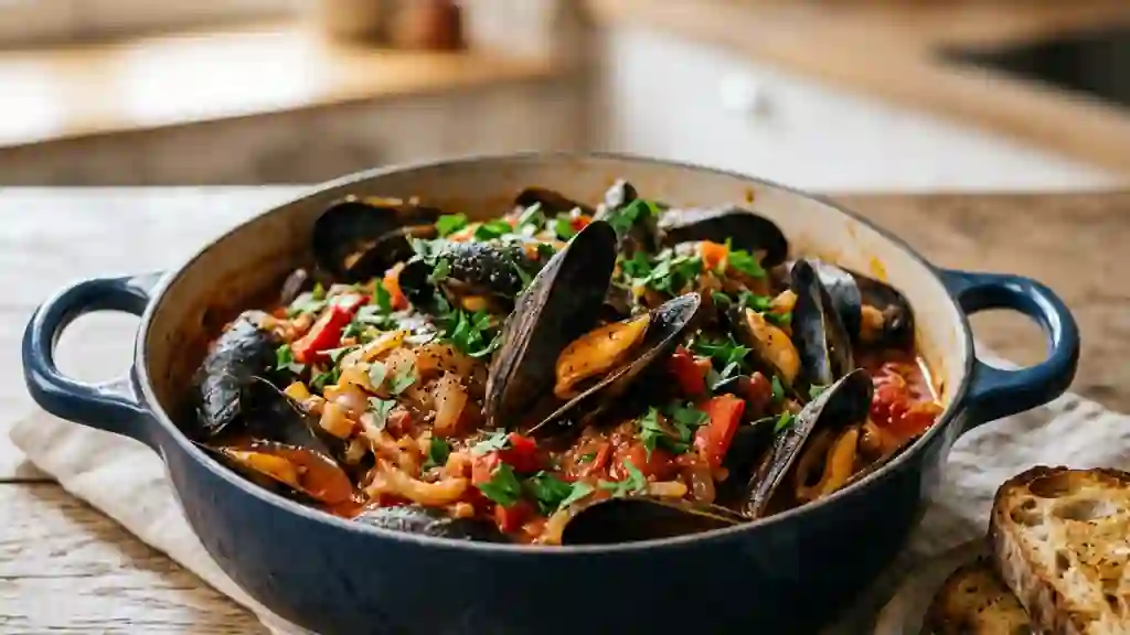 Moules à la catalane fondantes au poivron - Photo de présentation