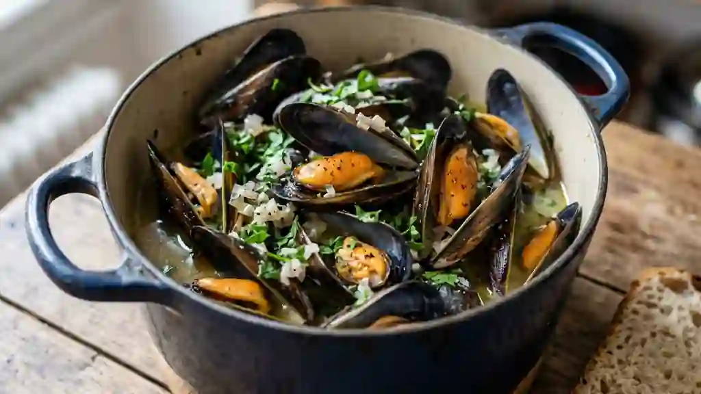 Moules parquées au beurre noisette et persillade - Photo de présentation