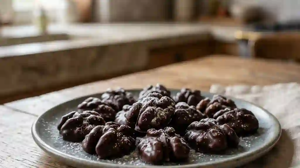 Noix craquantes au chocolat noir - Photo de présentation