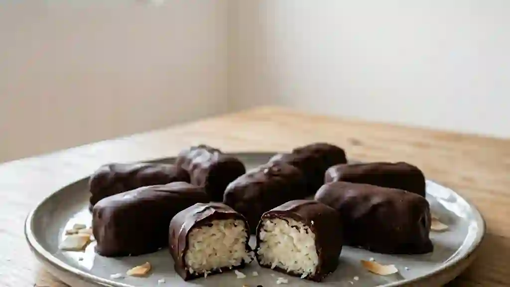Bounty fondants coco et chocolat noir - Photo de présentation