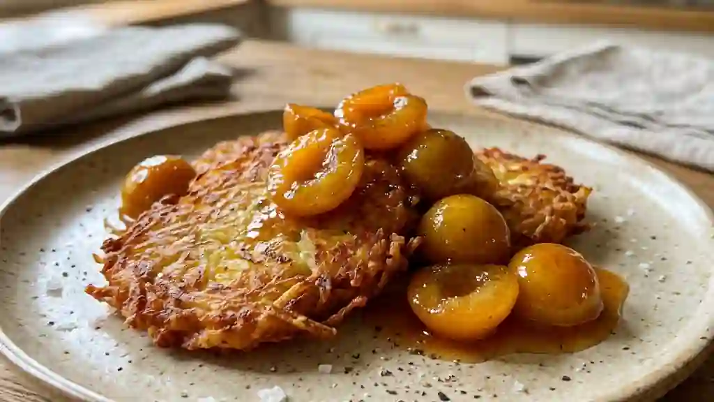 Râpées de pommes de terre et mirabelles fondantes - Photo de présentation