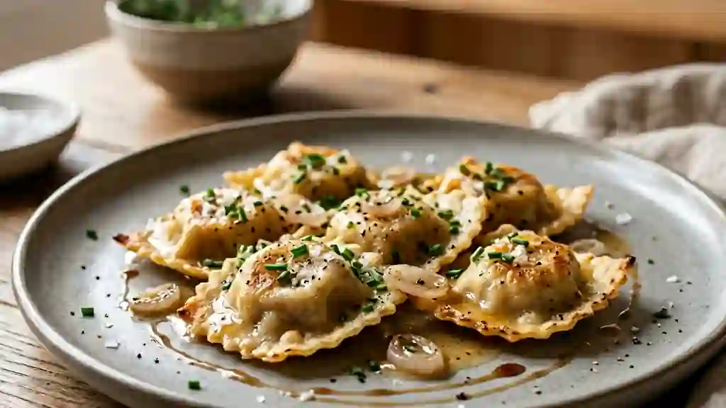 Ravioles fondantes au foie gras et beurre noisette - Photo de présentation