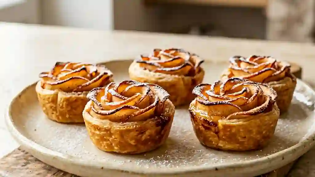 Roses feuilletées pomme-cannelle au miel - Photo de présentation