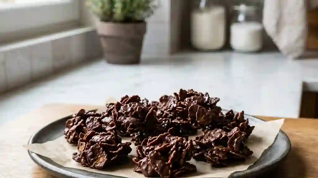 Roses des sables croquantes au chocolat noir - Photo de présentation
