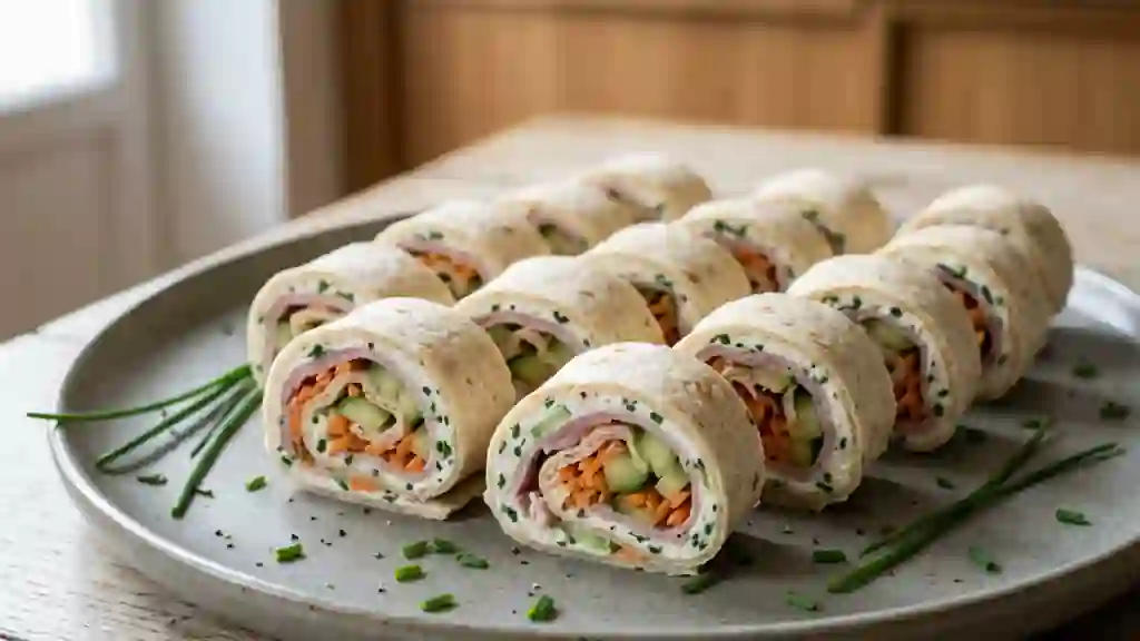 Bouchées fraîches jambon et fromage frais - Photo de présentation