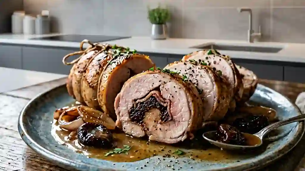 Roulades de lapin aux pruneaux et lard fumé - Photo de présentation