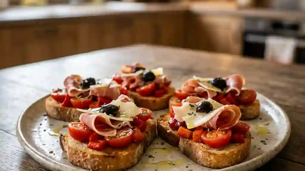 Toasts Croquants Serrano et Manchego - Photo de présentation