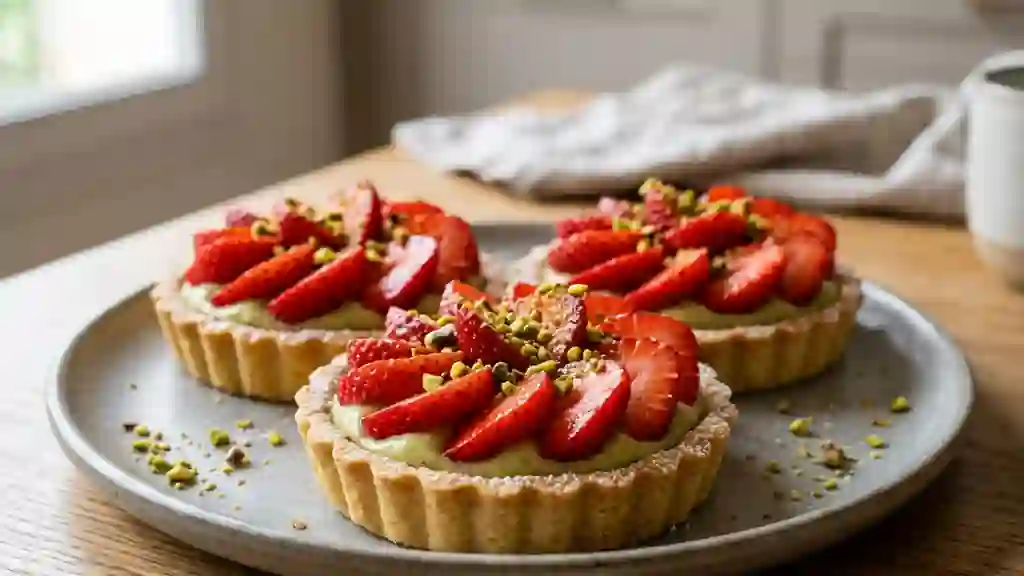 Tartelettes Fraises et Crème Pistache Torréfiée - Photo de présentation