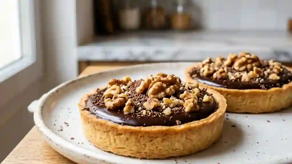 Tartelettes ganache intense et éclats de noix - Photo de présentation