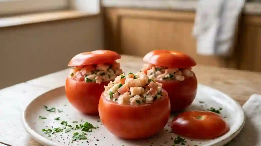 Tomates aux crevettes onctueuses et citronnées - Photo de présentation