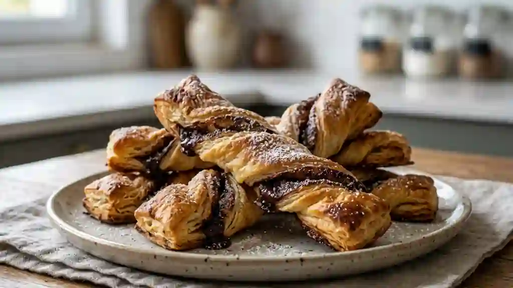Torsades feuilletées au chocolat noir fondant - Photo de présentation