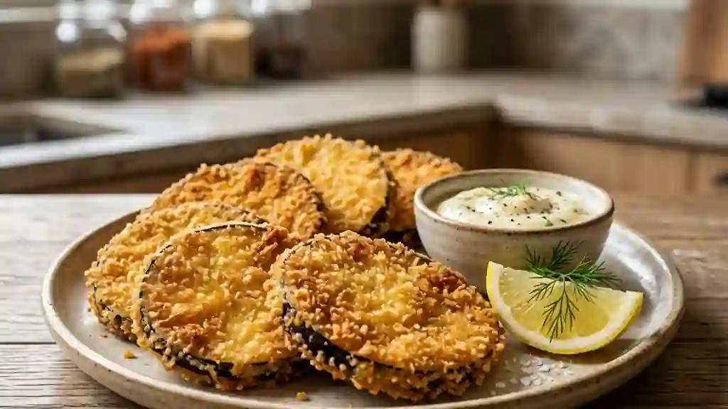 Aubergines panées ultra croustillantes - Photo de présentation
