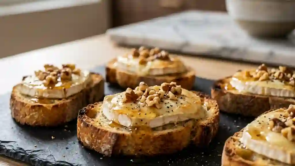 Tartines chèvre miel et noix fondantes - Photo de présentation