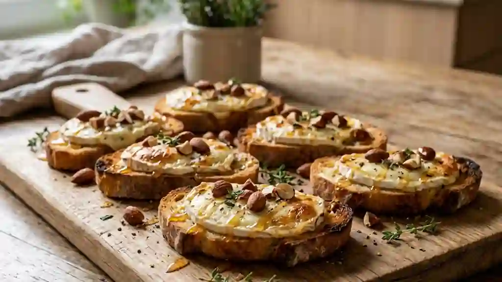 Bouchées chèvre chaud, amandes et miel fondant - Photo de présentation
