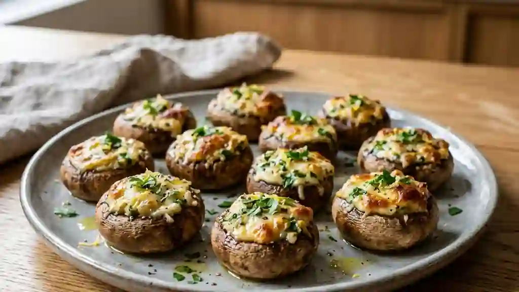 Champignons rôtis fondants à l'ail - Photo de présentation