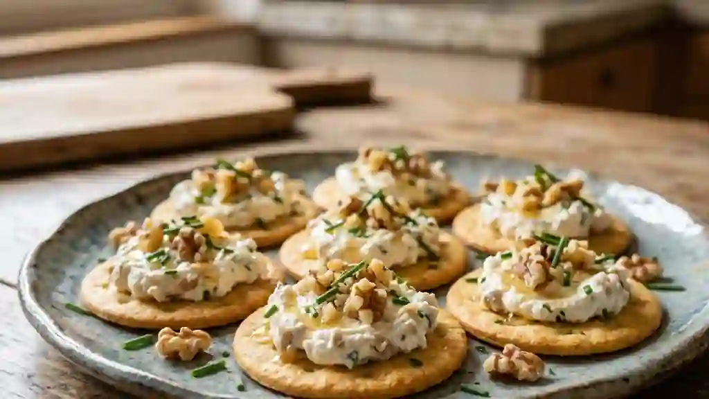 Toasts de chèvre onctueux, miel et éclats de noix - Photo de présentation