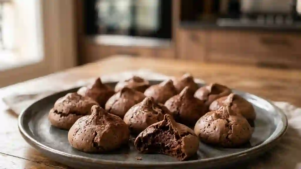Baisers fondants au chocolat noir - Photo de présentation