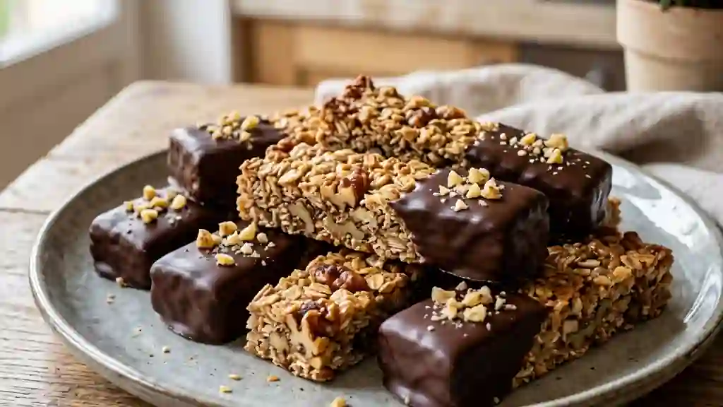 Bâtonnets croquants aux noix et chocolat noir - Photo de présentation