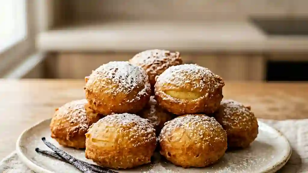 Beignets de pommes croustillants à la vanille - Photo de présentation
