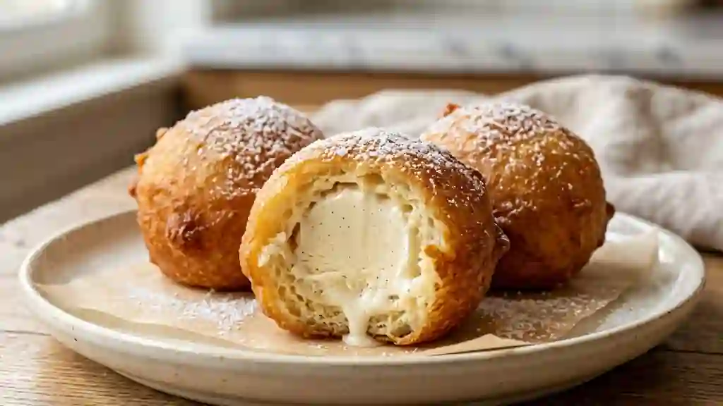 Beignets de glace vanille croustillants - Photo de présentation