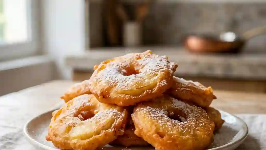 Beignets de pommes croustillants au rhum - Photo de présentation