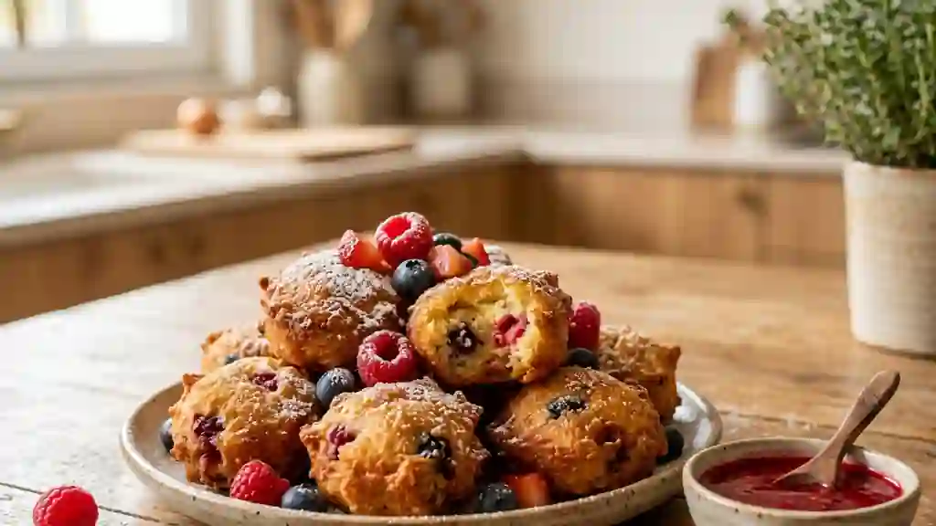 Beignets de semoule fruités, dorés et fondants - Photo de présentation