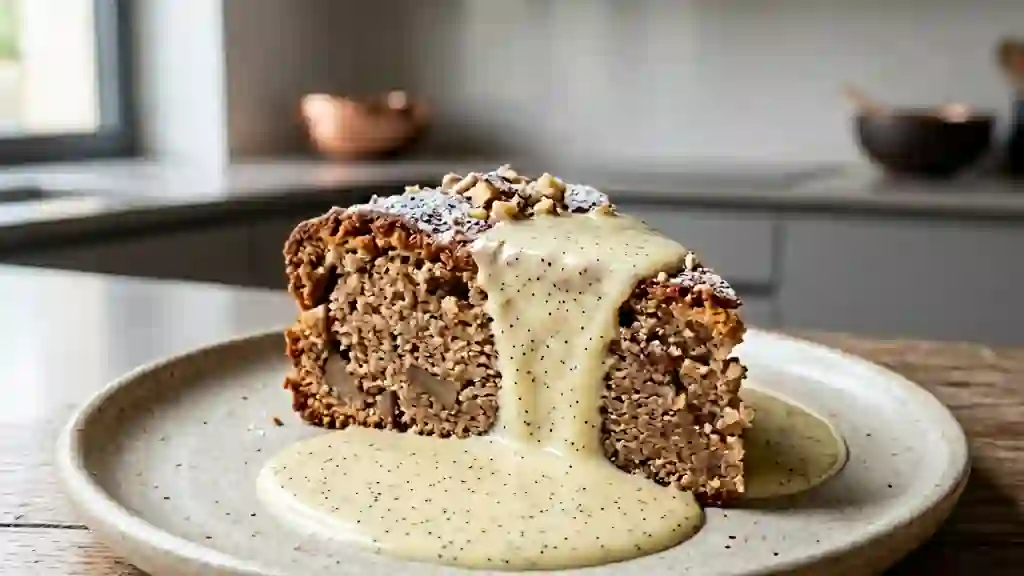 Moelleux aux marrons et crème vanillée - Photo de présentation