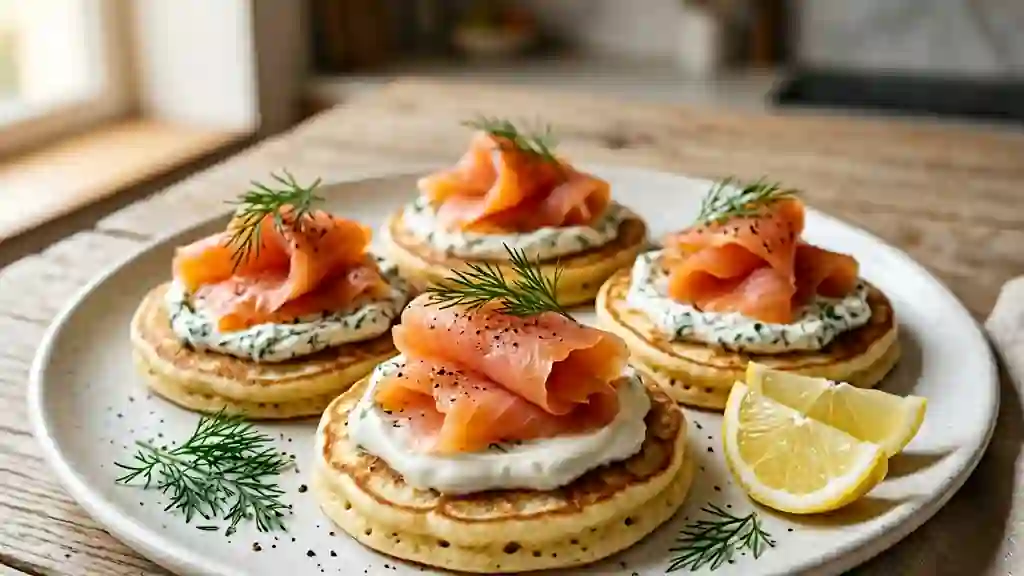 Blinis au Saumon et Crème Citronnée - Photo de présentation
