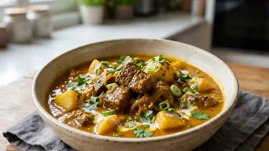 Curry de bœuf mijoté au lait de coco - Photo de présentation