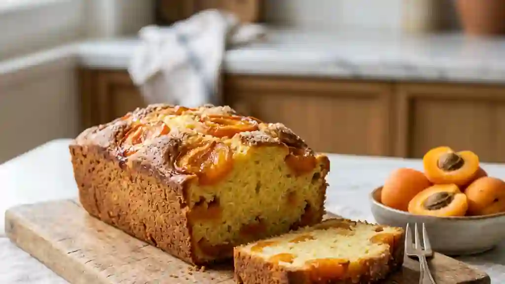 Cake moelleux aux abricots frais et vanille - Photo de présentation