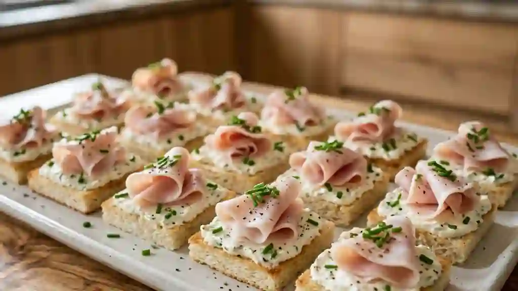 Canapés Fondants Boursin et Jambon - Photo de présentation
