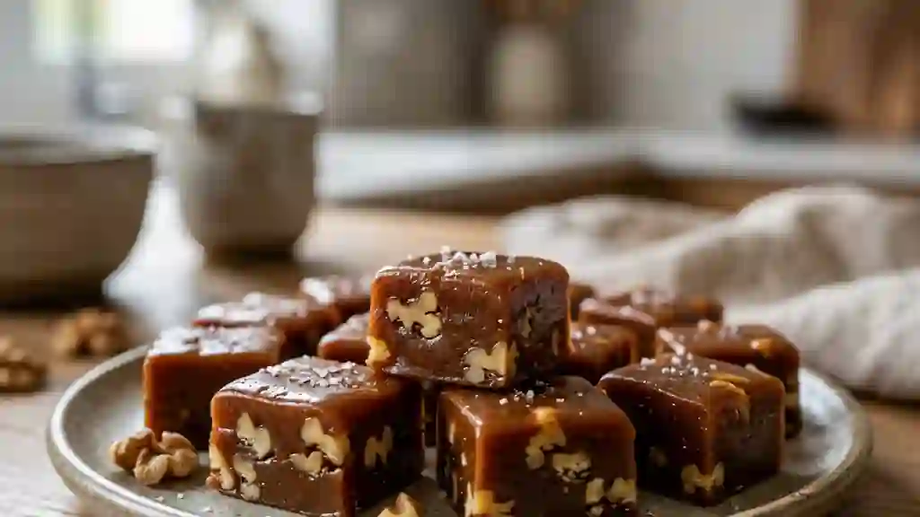 Caramels onctueux aux noix croquantes - Photo de présentation