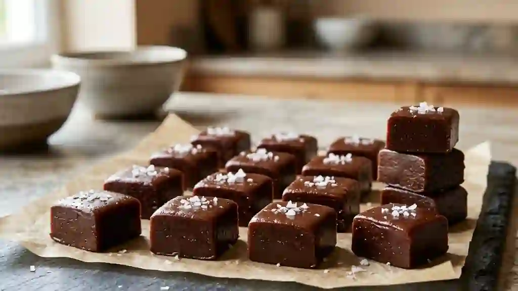 Caramels fondants au chocolat noir intense - Photo de présentation