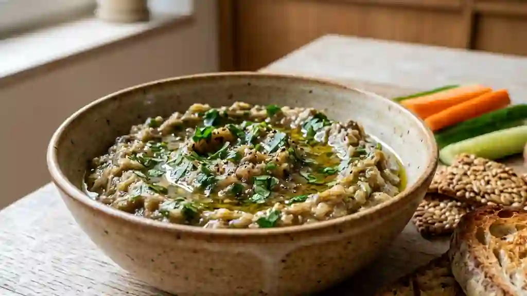 Caviar d'aubergines onctueux à l'ail - Photo de présentation
