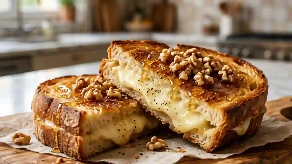Grilled Cheese Fondant Miel et Noix - Photo de présentation