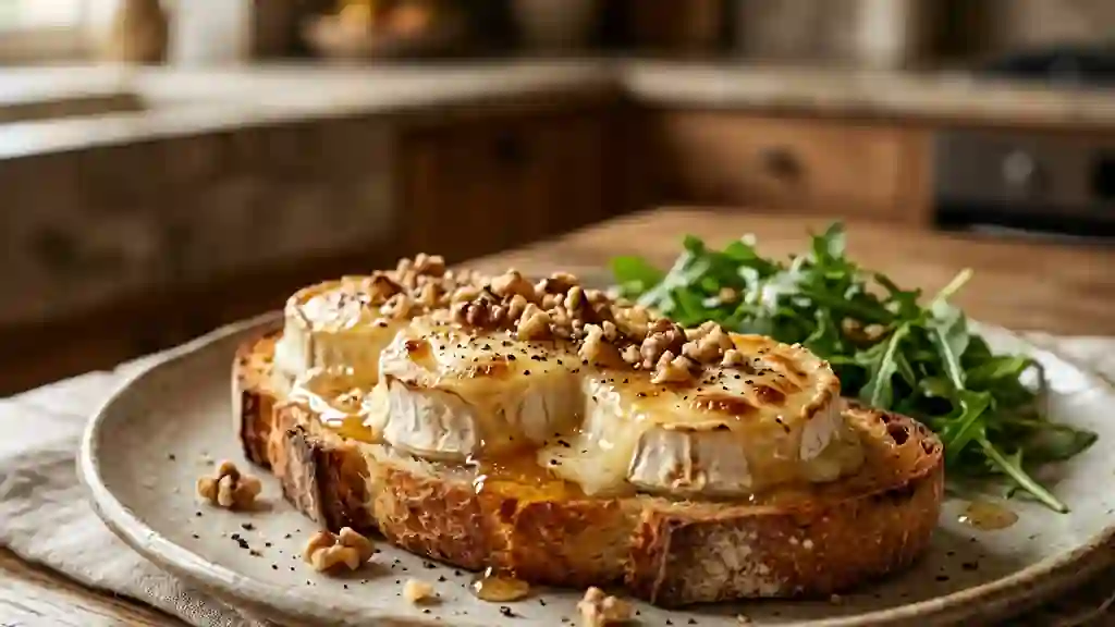 Chèvre chaud au miel et noix croustillantes - Photo de présentation
