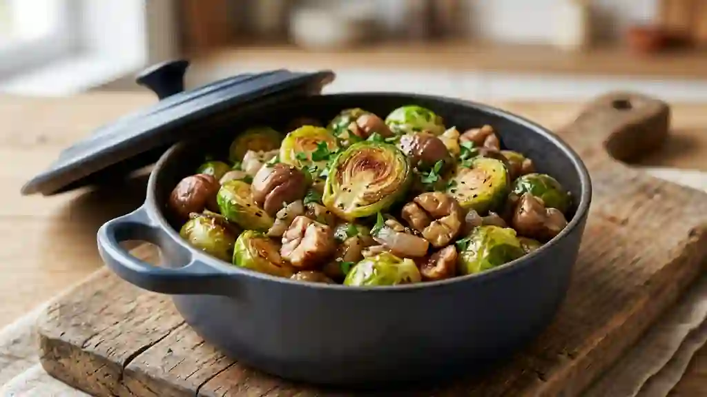 Choux de Bruxelles et châtaignes fondants - Photo de présentation
