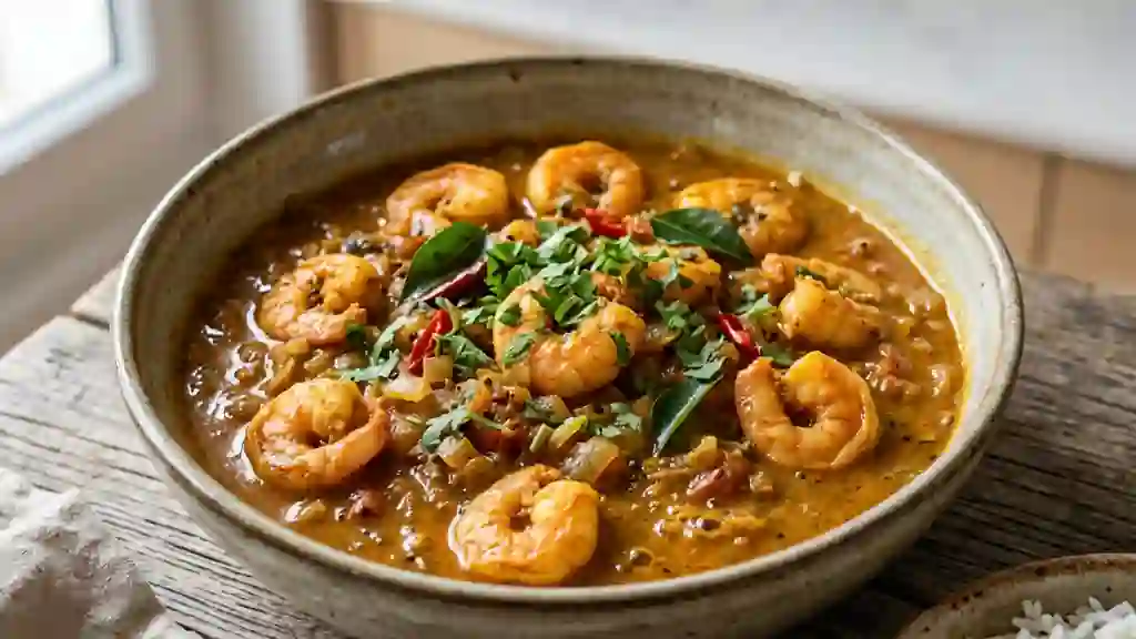 Curry de crevettes onctueux au lait de coco - Photo de présentation